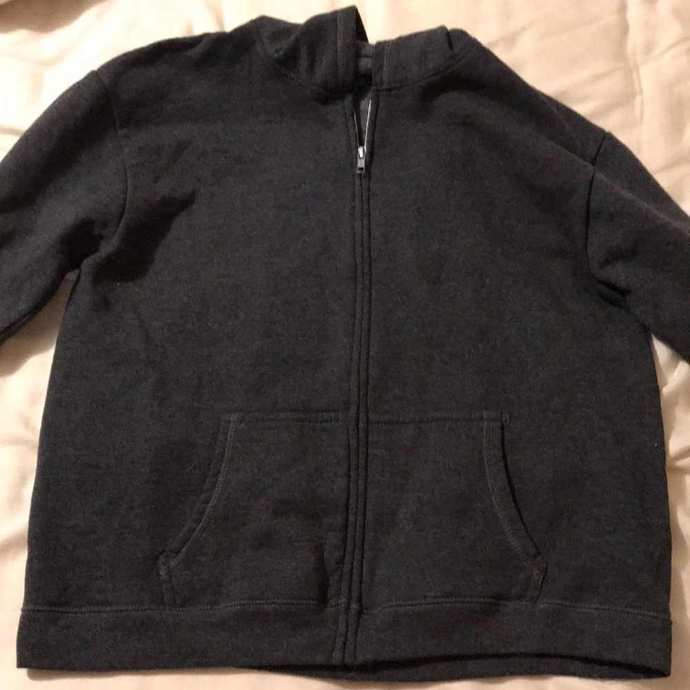 Plain Gray Zip Up Hoodie